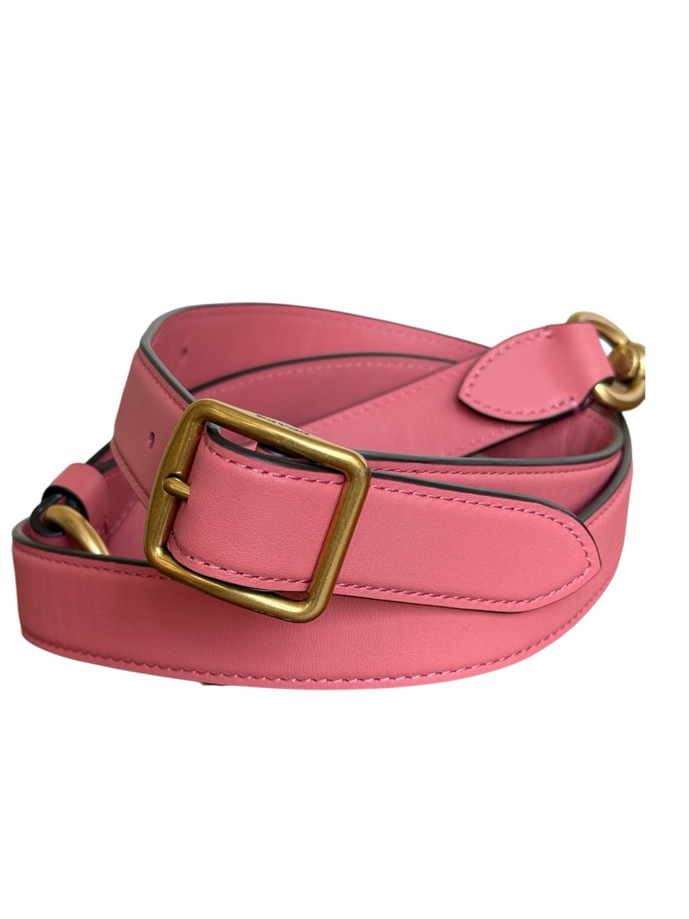 Coach Pink Leather Strap with Brass Hardware